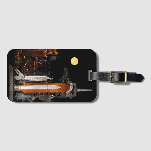 Space Shuttle Discovery en Moon Bagagelabel (Voorkant (horizontaal))