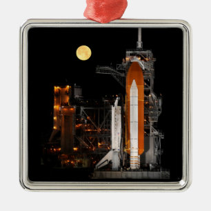 Space Shuttle Discovery en Moon Metalen Ornament