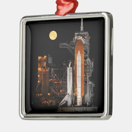 Space Shuttle Discovery en Moon Metalen Ornament (Links)