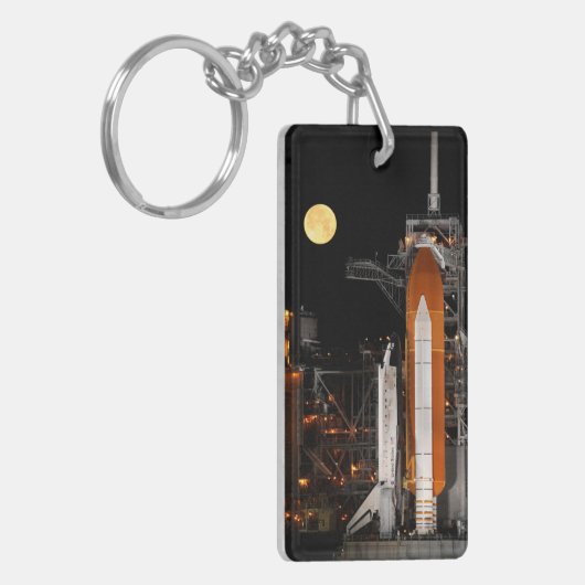 Space Shuttle Discovery en Moon Sleutelhanger (Voorkant Links)