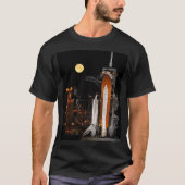 Space Shuttle Discovery en Moon T-shirt (Voorkant)