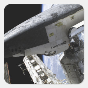 Space Shuttle Discovery gedokt Vierkante Sticker