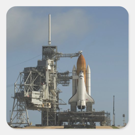 Space Shuttle Discovery is klaar 2 Vierkante Sticker (Voorkant)