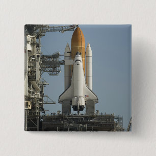 Space Shuttle Discovery is klaar Vierkante Button 5,1 Cm