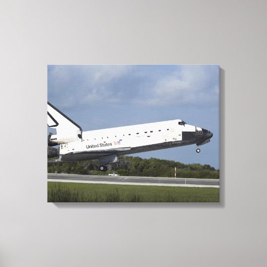 Space shuttle Discovery landt op Runway 33 3 Canvas Afdruk (Voorkant)