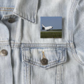 Space shuttle Discovery landt op Runway 33 4 Vierkante Button 5,1 Cm (In situ)
