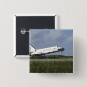 Space shuttle Discovery landt op Runway 33 Vierkante Button 5,1 Cm (Voorkant /achterkant)
