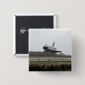 Space Shuttle Discovery-naderingen bij landing Vierkante Button 5,1 Cm (Voorkant /achterkant)