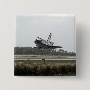 Space Shuttle Discovery-naderingen bij landing Vierkante Button 5,1 Cm