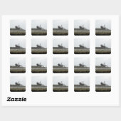 Space Shuttle Discovery-naderingen bij landing Vierkante Sticker (Vel)