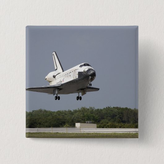 Space Shuttle Discovery nadert landing 2 Vierkante Button 5,1 Cm (Voorkant)