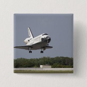Space Shuttle Discovery nadert landing 2 Vierkante Button 5,1 Cm