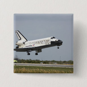Space Shuttle Discovery nadert landing 3 Vierkante Button 5,1 Cm