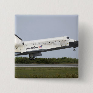Space Shuttle Discovery nadert landing 4 Vierkante Button 5,1 Cm