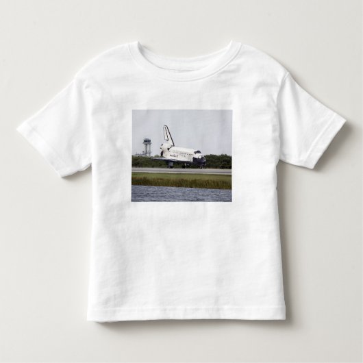 Space Shuttle Discovery op de start- en landingsba Kinder Shirts (Voorkant)