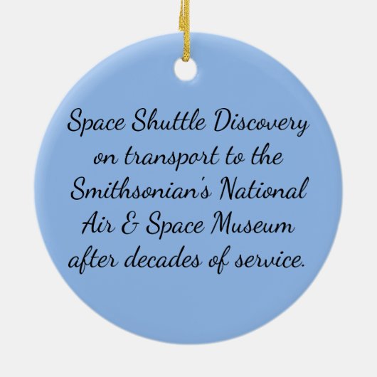 Space Shuttle Discovery Ornament (Achterkant)