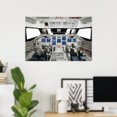 Space Shuttle Discovery OV-103 Cockpit Poster (Thuiskantoor)