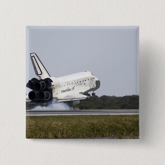 Space Shuttle Discovery raakt 2 Vierkante Button 5,1 Cm (Voorkant)