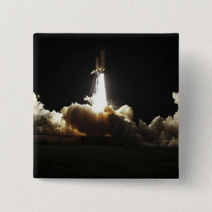 Space shuttle Discovery tilt uit Vierkante Button 5,1 Cm