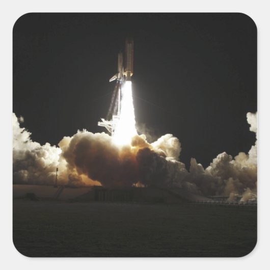Space shuttle Discovery tilt uit Vierkante Sticker (Voorkant)