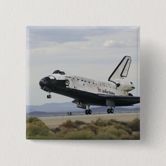 Space Shuttle Discovery's belangrijkste landingsge Vierkante Button 5,1 Cm (Voorkant)