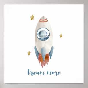 Space Shuttle Dream Meer witte kleur Poster
