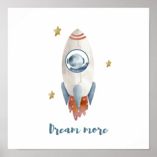 Space Shuttle Dream Meer witte kleur Poster (Voorkant)
