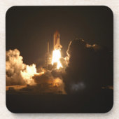 Space Shuttle Earth Orbital Spacecraft Night Canva Bier Onderzetter (Voorkant)