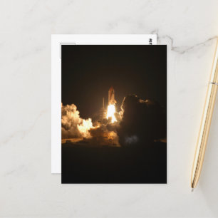 Space Shuttle Earth Orbital Spacecraft Night Canva Briefkaart