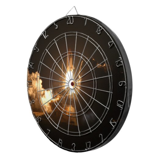 Space Shuttle Earth Orbital Spacecraft Night Canva Dartbord (Voorkant Rechts)