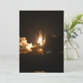 Space Shuttle Earth Orbital Spacecraft Night Canva Feestdagenkaart (Staand voorkant)