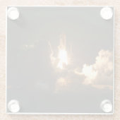 Space Shuttle Earth Orbital Spacecraft Night Canva Glazen Onderzetter (Achterkant)