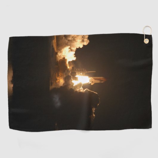 Space Shuttle Earth Orbital Spacecraft Night Canva Golfhanddoek (Horizontaal)