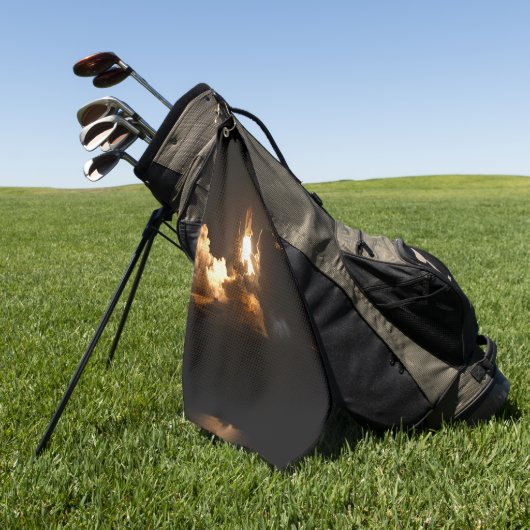 Space Shuttle Earth Orbital Spacecraft Night Canva Golfhanddoek (Groen)