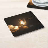 Space Shuttle Earth Orbital Spacecraft Night Canva Kartonnen Onderzetters (Schuin)