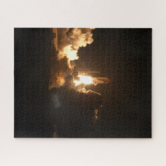 Space Shuttle Earth Orbital Spacecraft Night Canva Legpuzzel (Horizontaal)