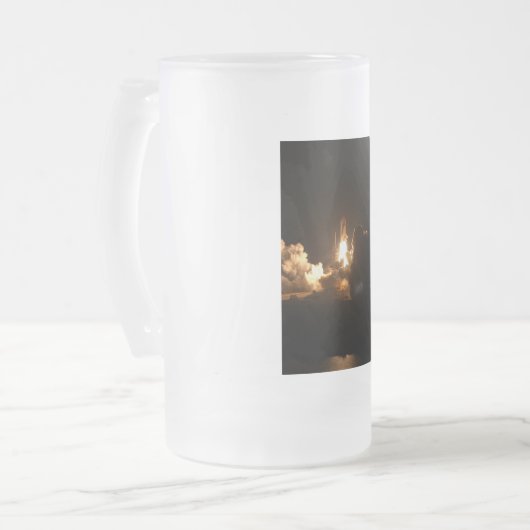 Space Shuttle Earth Orbital Spacecraft Night Canva Matglas Bierpul (Voorkant links)