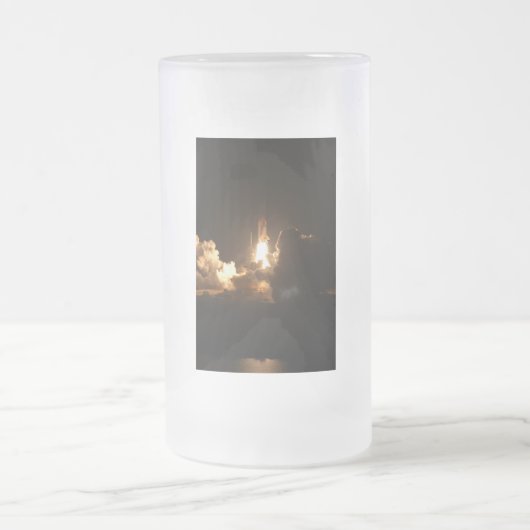 Space Shuttle Earth Orbital Spacecraft Night Canva Matglas Bierpul (Center)