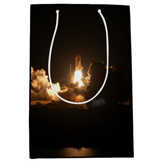 Space Shuttle Earth Orbital Spacecraft Night Canva Medium Cadeauzakje (Voorkant)