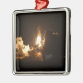 Space Shuttle Earth Orbital Spacecraft Night Canva Metalen Ornament (Links)
