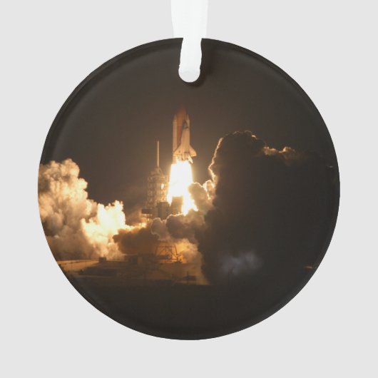 Space Shuttle Earth Orbital Spacecraft Night Canva Ornament (achterkant)