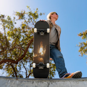 Space Shuttle Earth Orbital Spacecraft Night Canva Persoonlijk Skateboard