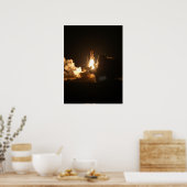 Space Shuttle Earth Orbital Spacecraft Night Canva Poster (Keuken)