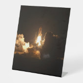Space Shuttle Earth Orbital Spacecraft Night Canva Reclamebord Met Voetstuk (Voorkant)