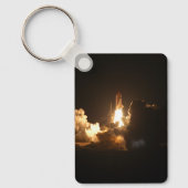 Space Shuttle Earth Orbital Spacecraft Night Canva Sleutelhanger (Voorkant)