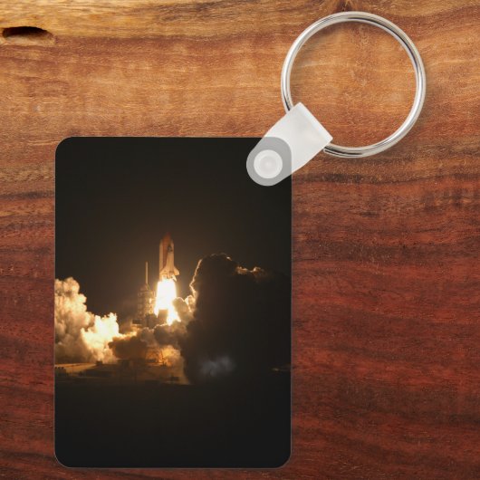Space Shuttle Earth Orbital Spacecraft Night Canva Sleutelhanger (Achterkant)