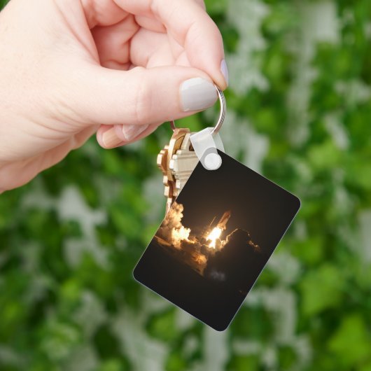 Space Shuttle Earth Orbital Spacecraft Night Canva Sleutelhanger (Hand)