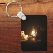 Space Shuttle Earth Orbital Spacecraft Night Canva Sleutelhanger (Voorkant)