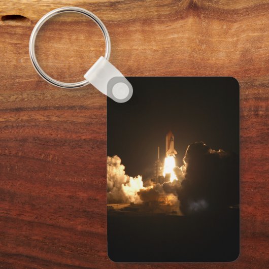 Space Shuttle Earth Orbital Spacecraft Night Canva Sleutelhanger (Voorkant)