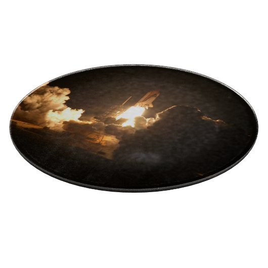 Space Shuttle Earth Orbital Spacecraft Night Canva Snijplank (Hoek)